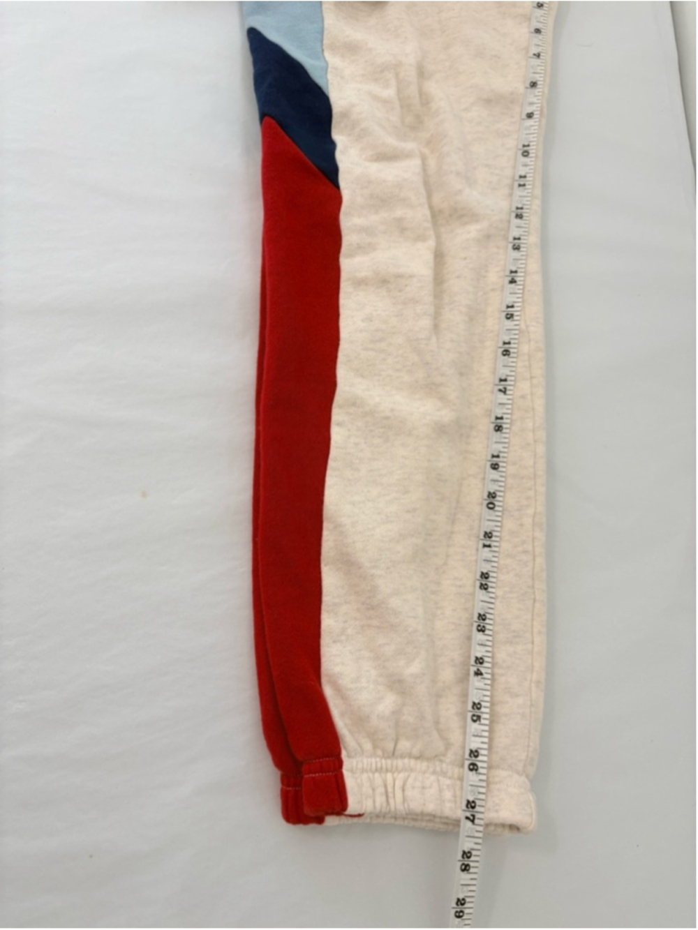 MOTHER The Knock Out Ankle Sweatpants Sz M Cream Multi EUC - Picture 9 of 10